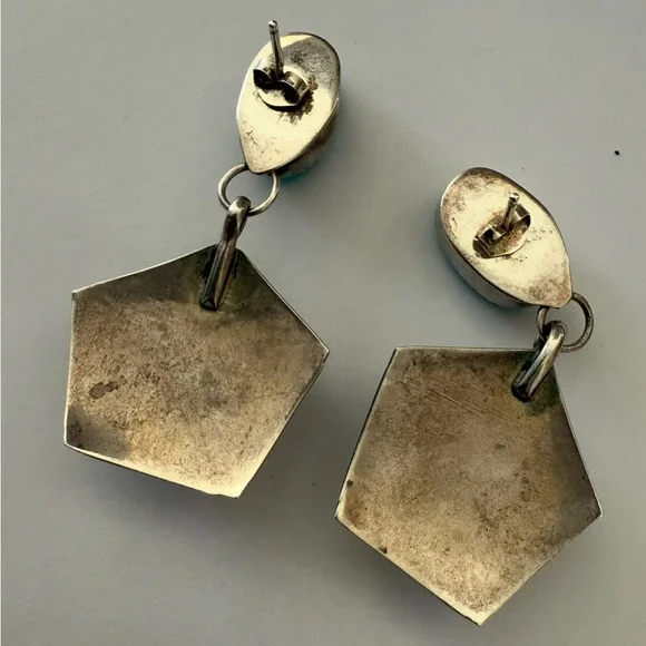 Turquoise & Sterling Dangle Southwest Earrings